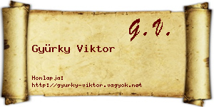 Gyürky Viktor névjegykártya